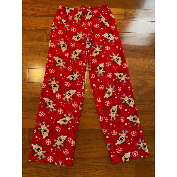 Girls Ice Skating Dog Fleece Pajama Pants Size Medium - Picture 1 of 5